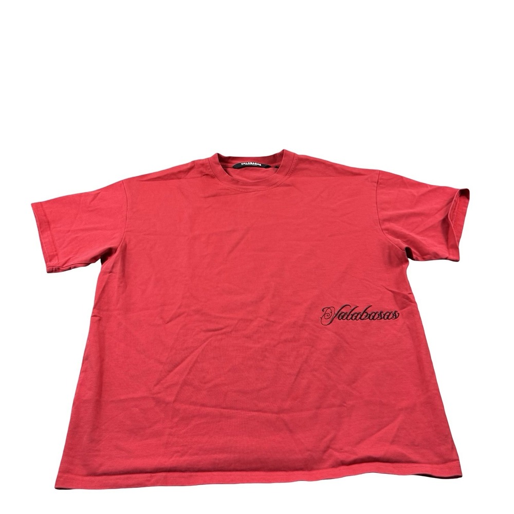 Valabasas Red Cotton Spellout Heavyweight T Shirt Mens Size Large